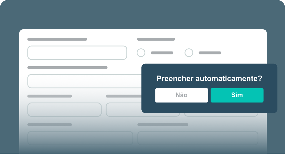 Tela do sistema Auxilium exibindo formulário com sugestão para preenchimento automático.